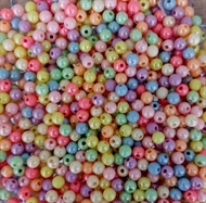 250 g. skinnende acryl perler. 6 mm.